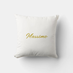 Kalligrafie Elegant Gold Weiß Schlicht Einfacher N Kissen