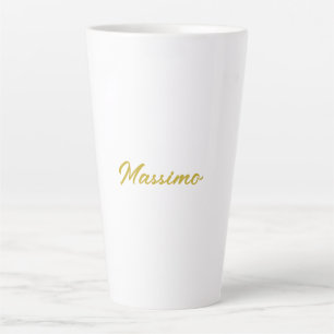 Kalligrafie Elegant Gold Weiß Schlicht Einfacher N Milchtasse