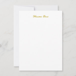 Kalligrafie Elegant Gold Weiß Schlicht Einfacher N Mitteilungskarte