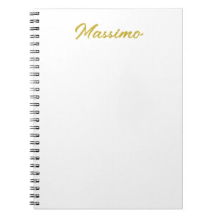 Kalligrafie Elegant Gold Weiß Schlicht Einfacher N Notizblock