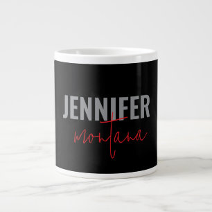 Kalligrafie Elegant Schlicht Name hinzufügen Jumbo-Tasse