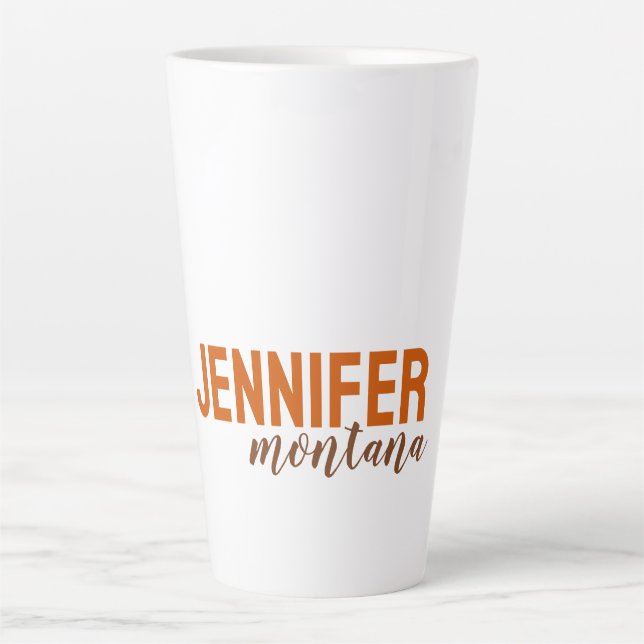 Kalligrafie Elegant Schlicht Name hinzufügen Milchtasse (Vorderseite)