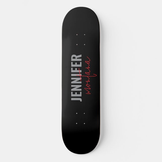 Kalligrafie Elegant Schlicht Name hinzufügen Skateboard (Vorderseite)
