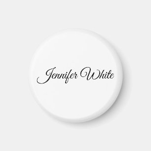 Kalligrafie Elegant Schwarz & Weiß Retro Magnet