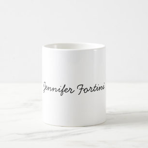 Kalligrafie Elegant Schwarz & Weiß Schlicht Einfac Kaffeetasse