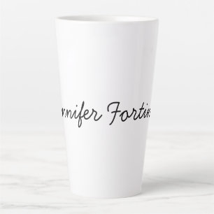 Kalligrafie Elegant Schwarz & Weiß Schlicht Einfac Milchtasse