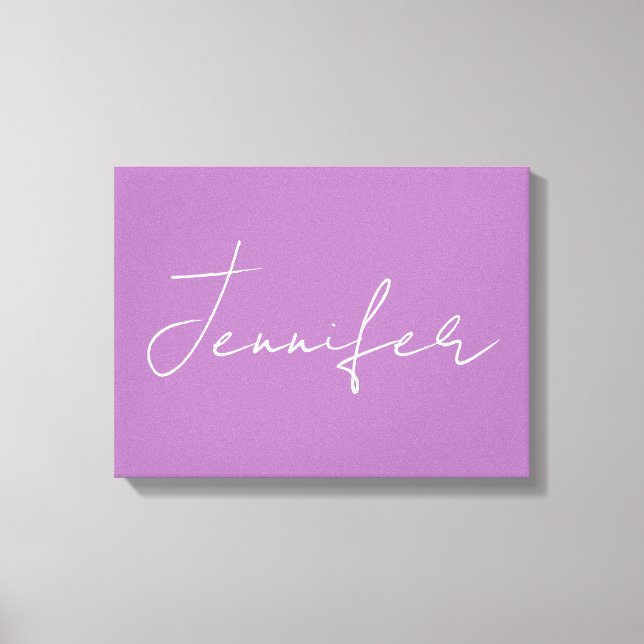 Kalligrafie Elegante Lavender Schlicht Einfache Be Leinwanddruck (Vorderseite)