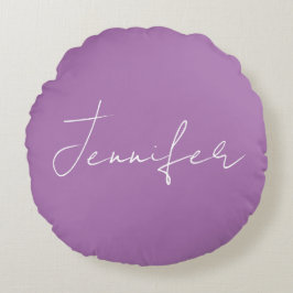 Kalligrafie Elegante Lavender Schlicht Einfache Be Rundes Kissen