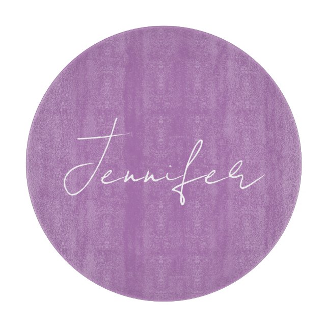 Kalligrafie Elegante Lavender Schlicht Einfache Be Schneidebrett (Vorderseite)