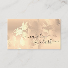 Kalligrafie Elegante Moderne Rose Gold Schwarze Bl Visitenkarte