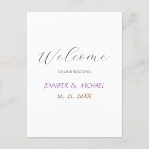 Kalligrafie Elegante Willkommens Hochzeit Ankündigungspostkarte