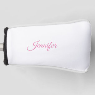 Kalligrafie Eleganter Rosa Weißer Individuelle Nam Golf Headcover