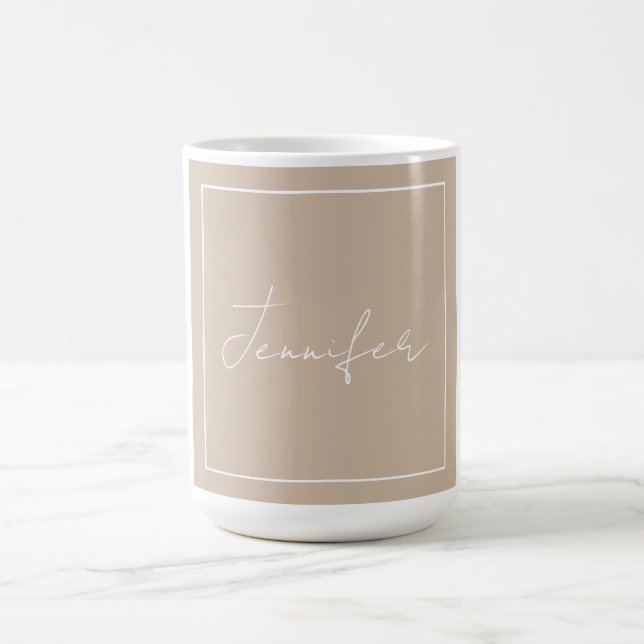 Kalligrafie Eleganter Schlichter einfacher Name Kaffeetasse (Mittel)