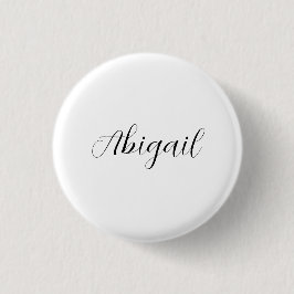 Kalligrafie Eleganter Schwarz-weißer Schlichter Na Button