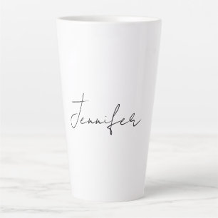 Kalligrafie Eleganter Schwarz-weißer Schlichter Na Milchtasse
