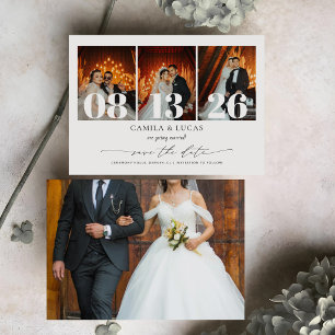 Kalligrafie Eleganter Text und Foto Hochzeit Save The Date