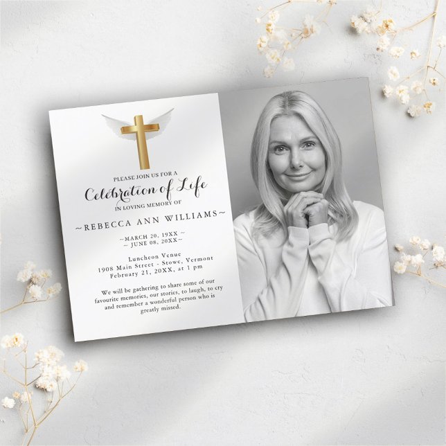 Kalligrafie Elegantes Foto Feier des Lebens Einladung (Von Creator hochgeladen)