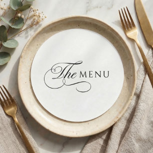 Kalligrafie Elegantes Kreis Hochzeitsmenü Menükarte