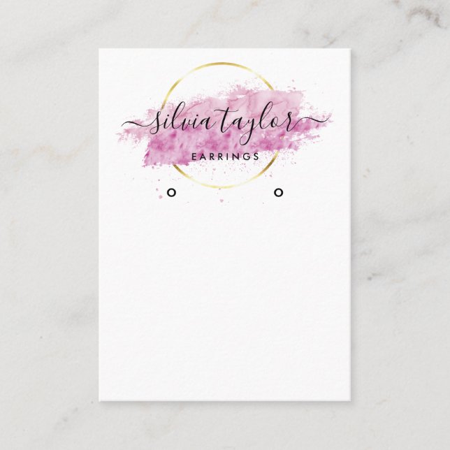 Kalligrafie Erring-Display-Karte pink Visitenkarte (Vorderseite)
