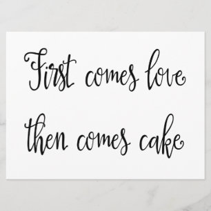 Kalligrafie "Erst kommt die Liebe, dann kommt de Einladung
