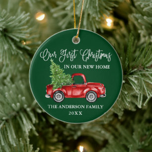 Kalligrafie Erstes Weihnachten Neues Zuhause LKW G Keramik Ornament