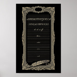 Kalligrafie-Exemplarplatte Vintage-Handschrift Poster
