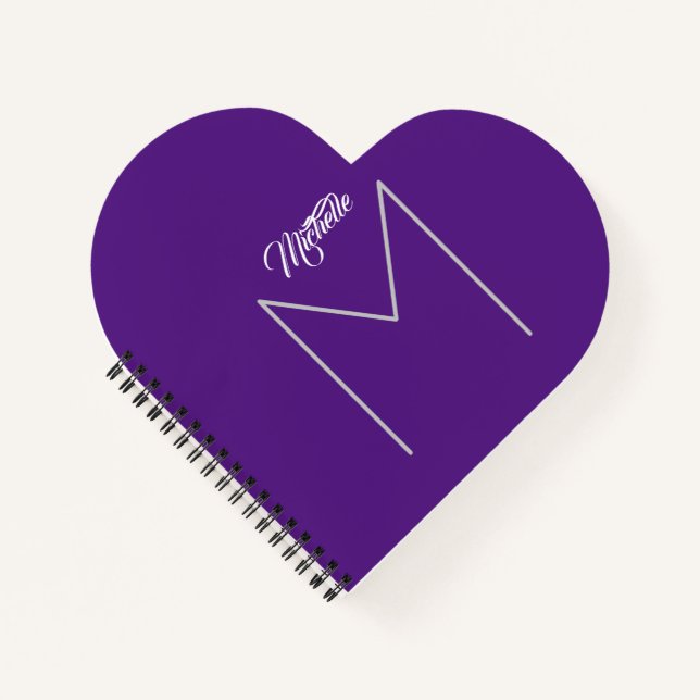 Kalligrafie Fett Monogrammname Moderner Minimalist Notizbuch (Vorderseite)