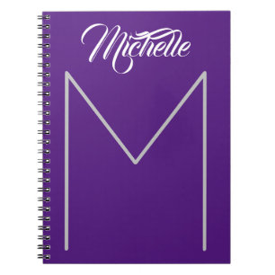 Kalligrafie Fettgedrucktes Monogramm Name Modern M Notizblock