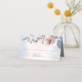 Kalligrafie Floral Monogramm Dusty Blue ID771 Platzkarte