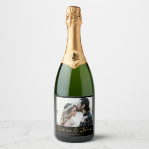 Kalligrafie Foto Schwarz & Gold Funkelnder Wein Ho