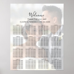 Kalligrafie-Fotografie-Hochzeits-Sitzplan Poster