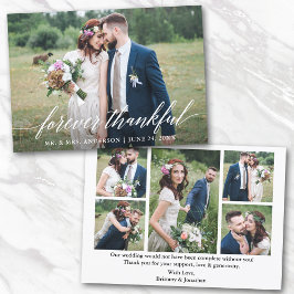 Kalligrafie für immer Glückliche 6 Fotos Hochzeit Dankeskarte