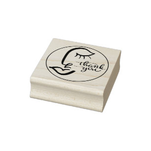 Kalligrafie-Gesicht Danke, Briefmarke der Holzkuns Gummistempel