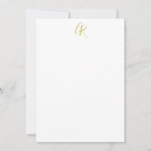 Kalligrafie Goldfarbene Monogramm Moderne Minimali Mitteilungskarte