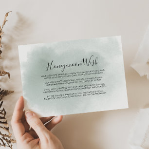 Kalligrafie Grün Weiße Hochzeitswunsch-Karte   Begleitkarte