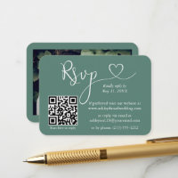 Kalligrafie Herz Eucalyptus Green Wedding RSVP QR