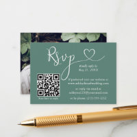 Kalligrafie Herz Eukalyptus Green Wedding QR UAWG