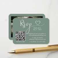 Kalligrafie Herz Foto Hochzeitssage Grün UAWG QR
