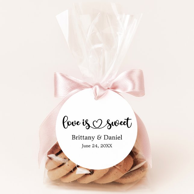 Kalligrafie Herz Liebe ist süße Hochzeit Geschenkanhänger (Customize to change your personalized text size, text style or to add more text to back of tag.)
