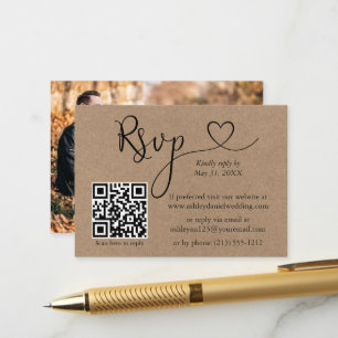Kalligrafie Herz QR Foto Wedding Kraft UAWG Begleitkarte