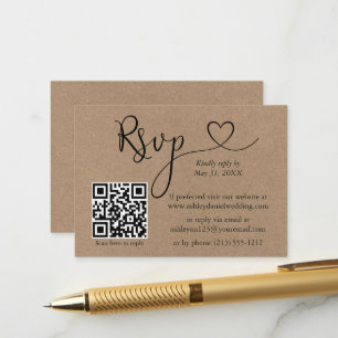 Kalligrafie Herz QR Wedding Kraft UAWG Begleitkarte
