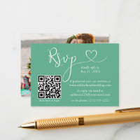 Kalligrafie Herz Wedding Neo Mint Green QR UAWG