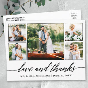 Kalligrafie Hochzeit 5 Foto Liebe und Dank Postkarte