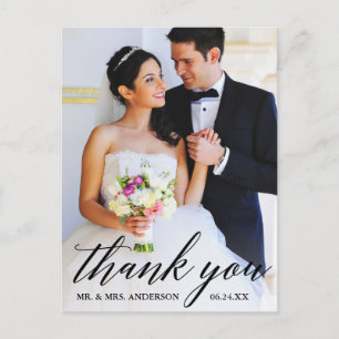 Kalligrafie Hochzeit Braut Bräutigam Foto Danke Postkarte