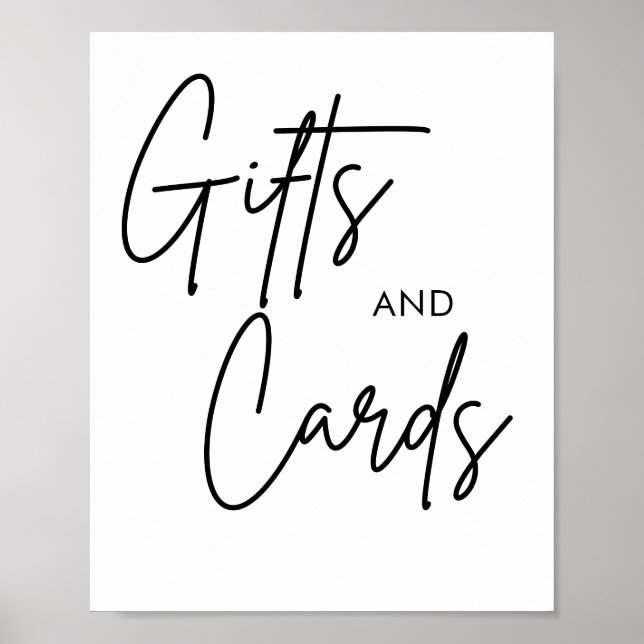 Kalligrafie-Hochzeitkarten und Geschenkzeichen Poster (Vorne)