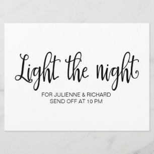Kalligrafie   Hochzeitszeichen "Light the night" Einladung