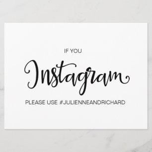 Kalligrafie   " If You Instagram" Hochzeitszeichen Einladung