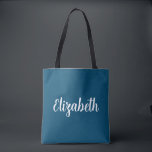 Kalligrafie - Ihr Name Blau und Orange Tasche<br><div class="desc">Ersetzen Sie Ihren Skriptnamen Text hier Elegante moderne minimalistische Design Vorlage Light Aquamarin & Pink Shopping Shoulder Tote Bag.</div>