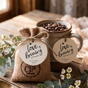 Kalligrafie Liebe brodelt Hochzeit Geschenkanhänger