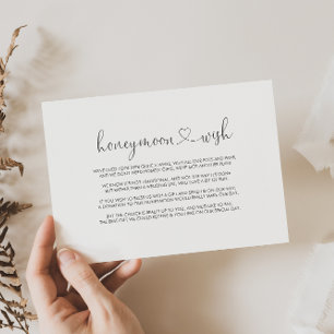 Kalligrafie-Liebe Fancy Schrift Honeymoon Wunsch  Begleitkarte